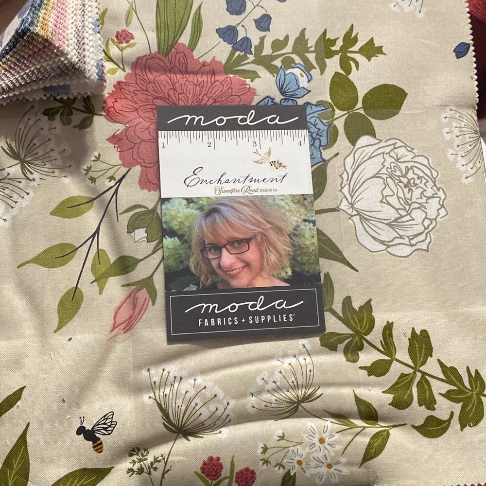 Moda Enchantment Floral Fabric layer cake - Beige Background